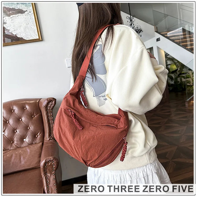Casual Nylon Hobos Crossbody Bag for Women Designer Shoulder Bags Large Capacity Tote Bag Lady Travel Shopper Bag Female Purses