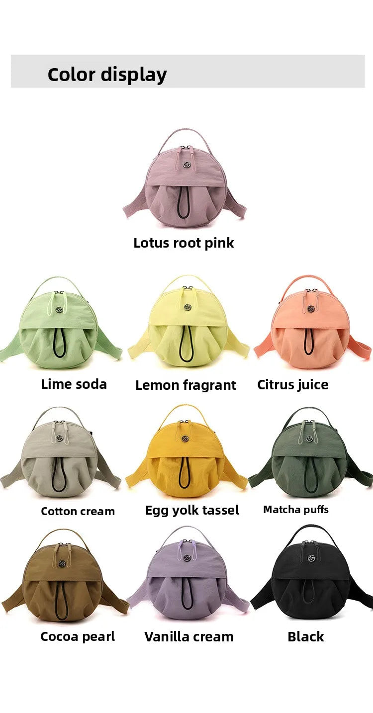 Thickened Waterproof Round Handbag, Single Shoulder Messenger Bag, Versatile Fashion Cross Body Phone Purse Pouch for Going Out