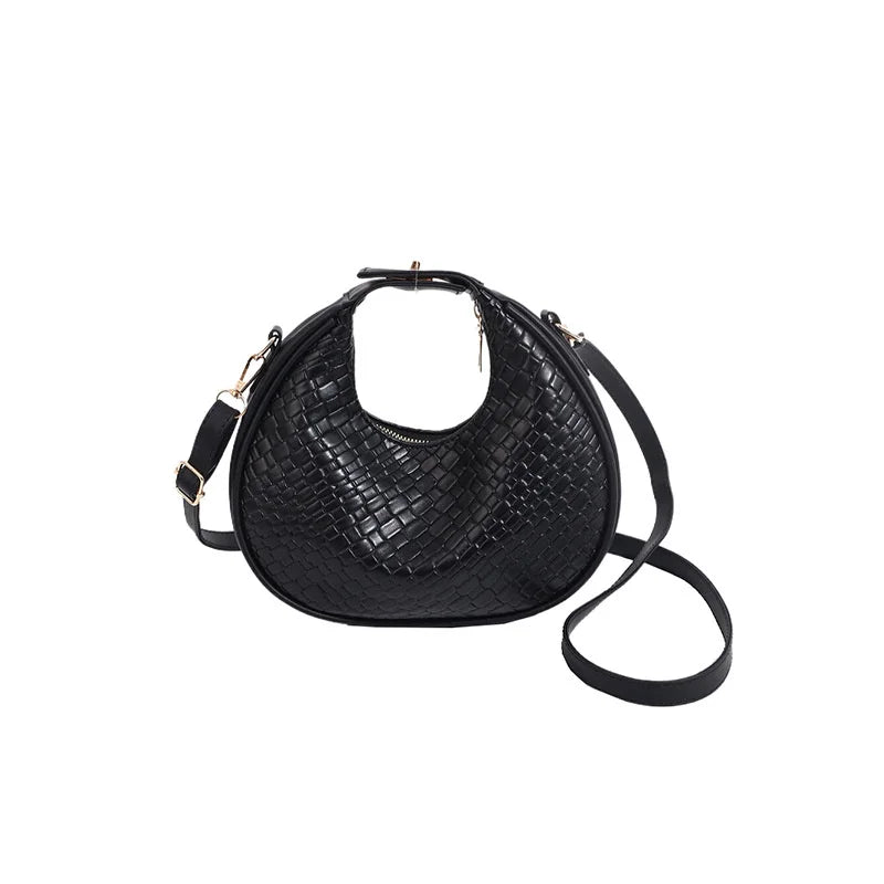 PU Leather Shoulder Bag Fashion Solid Color Lattice Crossbody Bag Small Bag Ladies Trend Luxury Designer Handbags