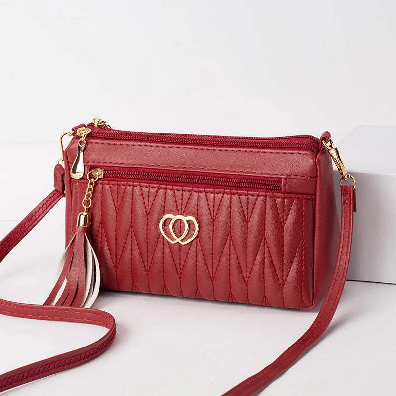 Classic Quilted Crossbody Bag for Women Vintage Synthetic Leather Shoulder Strap, Handbag & Phone Wallet for Everyday Essentials