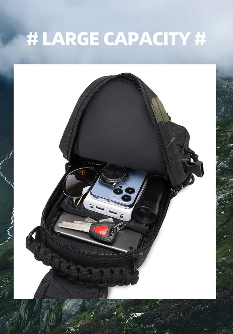 Camping Chest Bag Tactical Backpack for Men Sports Shoulder Outdoor Hiking Climbing Cycling Fishing MOLLE Sling EDC Fanny Pack