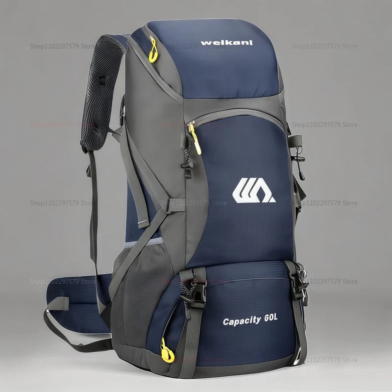 Outdoor Hiking Backpack 50L Camping Travel Bag Oxford Cloth Double Shoulder Large Capacity Multi-Functional Outdoor Sports Bag