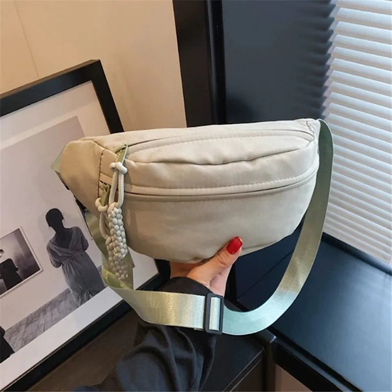 Versatile Nylon Waist Bag, Sports Fanny Pack, Casual Crossbody Shoulder Bag, Zipper Closure,Ideal for Work,Travel, and Daily Use