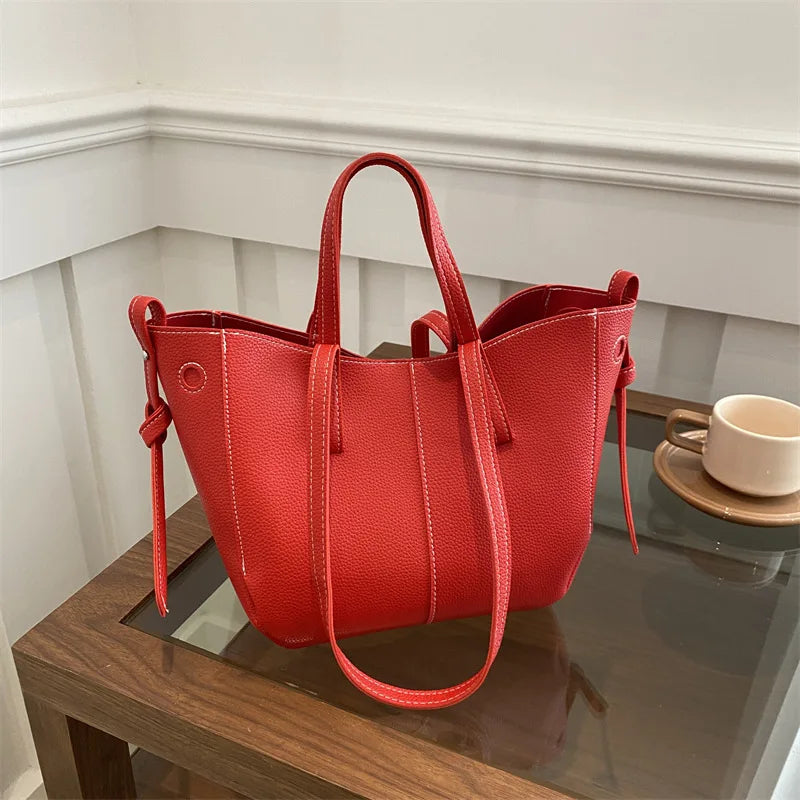 Stylish Casual Tote Bag, Large Capacity PU Leather Handbag Women Wing Bag, Fashionable Woman Bags, Commuting Armpit Shoulder Bag