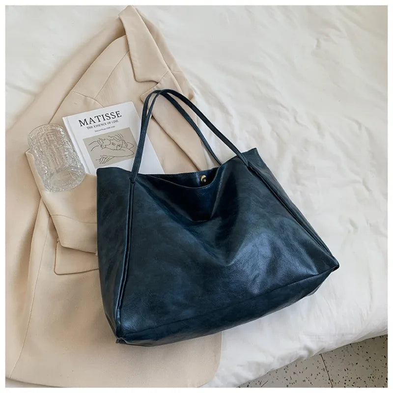 Retro PU Women's Handbag, Large Capacity Handbags Shoulder Bag, Street Leisure Shopping Tote Bag Bags, Suitable for Daily Use