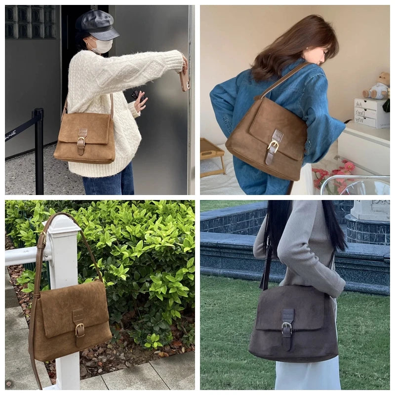 Matte Leather Large Capacity Handbag Female Underarm Shoulder Bag Fashion Messenger Crossbody Bags for Women Luxury Design Totes