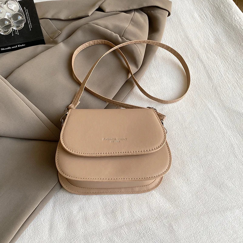 Fashionable Synthetic Leather Crossbody Bag, Womens Shoulder Bag, Simple Square Design, Adjustable Strap, Suitable for Daily Use