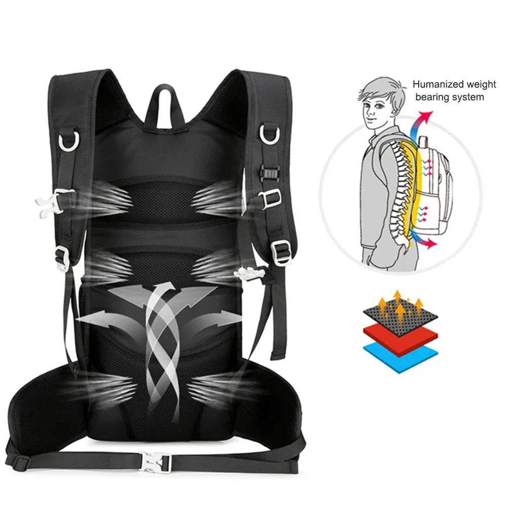 Camping Backpack Waterproof Breathable Fishing Bag Lightweight Large Capacity Hiking Climbing Rucksack for Outdoor Activities