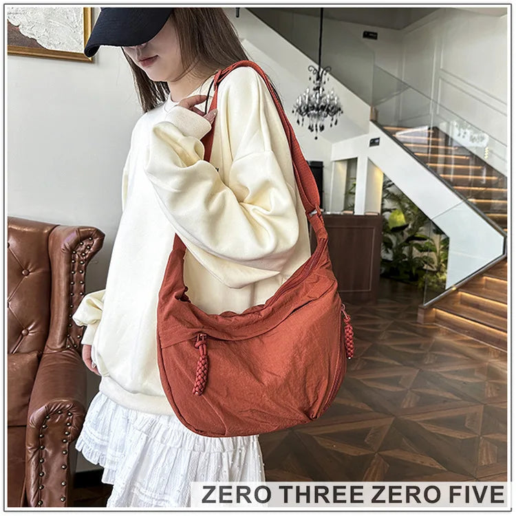 Casual Nylon Hobos Crossbody Bag for Women Designer Shoulder Bags Large Capacity Tote Bag Lady Travel Shopper Bag Female Purses