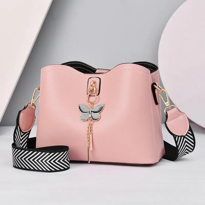 Fashion bow decorative shell bag simple large capacity casual solid color messenger bag