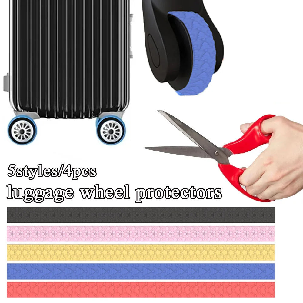Hot Sale Travel Luggage Wheel Cover Reduce Noise Trolly Wheels Cover Durable Luggage Wheels Protector Trolley Case Castor Sleeve
