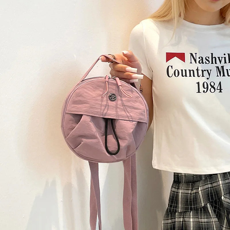 Thickened Waterproof Round Handbag, Single Shoulder Messenger Bag, Versatile Fashion Cross Body Phone Purse Pouch for Going Out