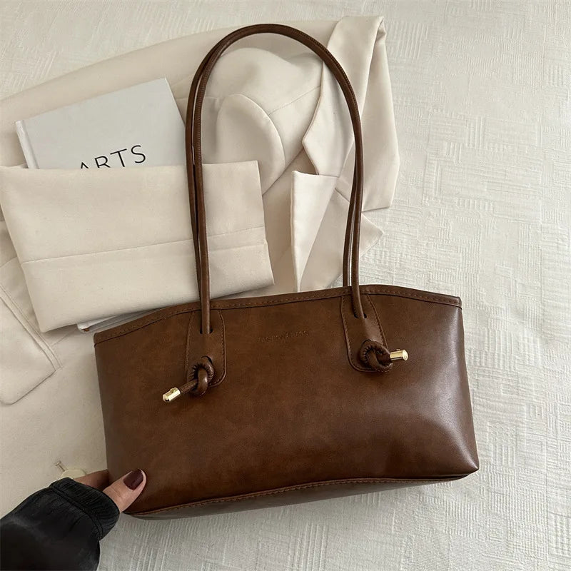 High Quality Texture Vintage Large Capacity Women's Bag Stylish Commuting Armpit Handbag Women Shoulder Bag Fashionable Tote Bag
