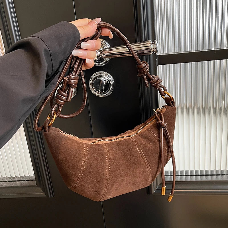 Fashionable Croissant Shape Women's Bag, Casual Simple Crossbody Shoulder Bags for Women Daily Use Commuting Phone Bag,Pockets