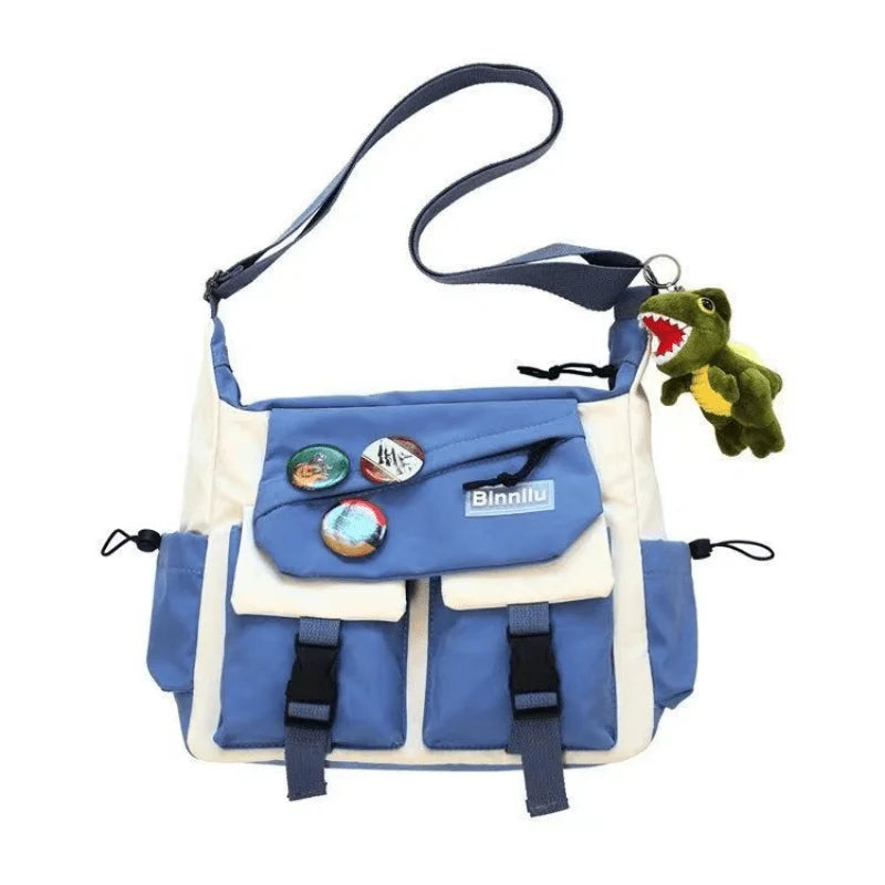 Preppy Casual Nylon Crossbody Bag For Men And Women Teenager Messenger Bag, Outdoor Student Commuter Shoulder Bag For Daily Use