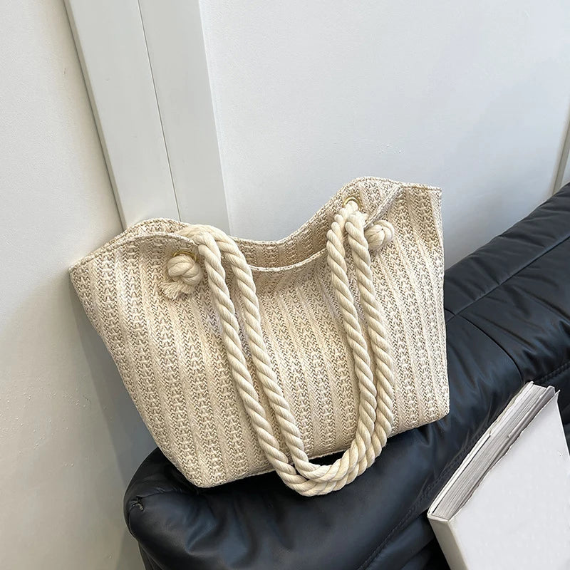 Personalized Leisure Commuter Tote Bag Summer New Fashion Simple Shoulder Bag Trend Large Capacity Handbag