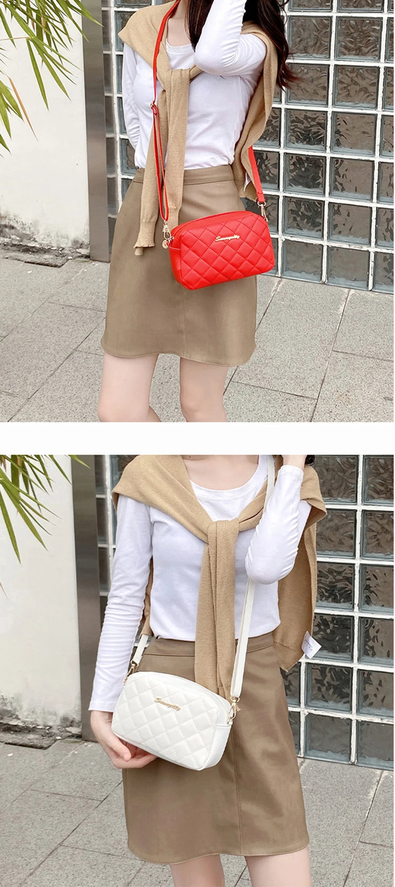 Fashion PU Leather Women Shoulder Bags Luxury Design Quilted Shopper Bag Female Casual Crossbody Bags Female Small Handbag Purse
