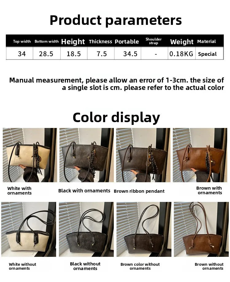 High Quality Texture Vintage Large Capacity Women's Bag Stylish Commuting Armpit Handbag Women Shoulder Bag Fashionable Tote Bag