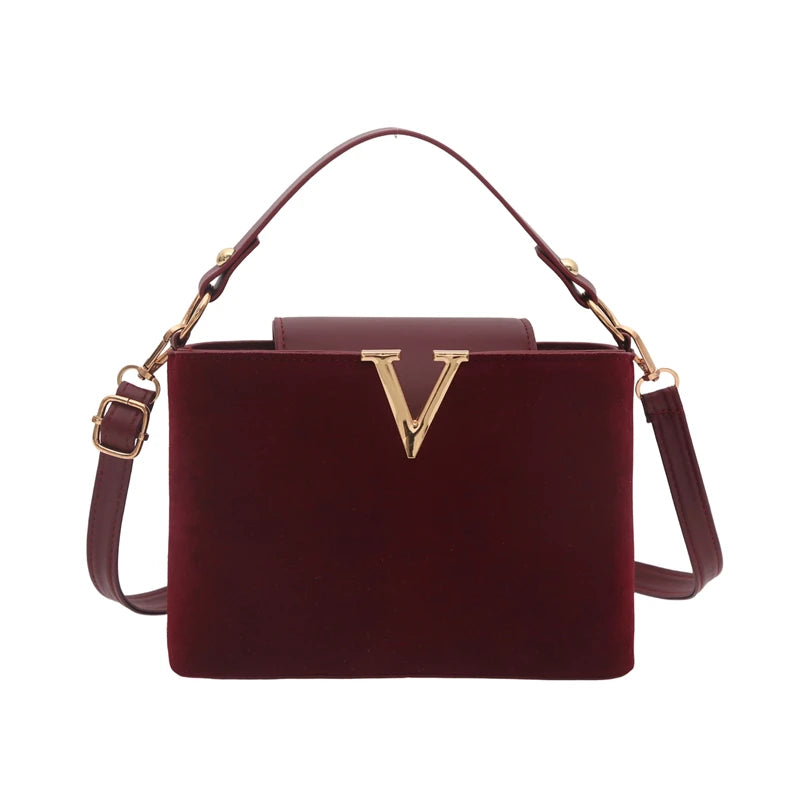 Fashionable Mini Suede Women's Bag, Faux Suede Tote Bag, Simple Hardware Lock Buckle Decoration Handbag Purse Cross Body Bags