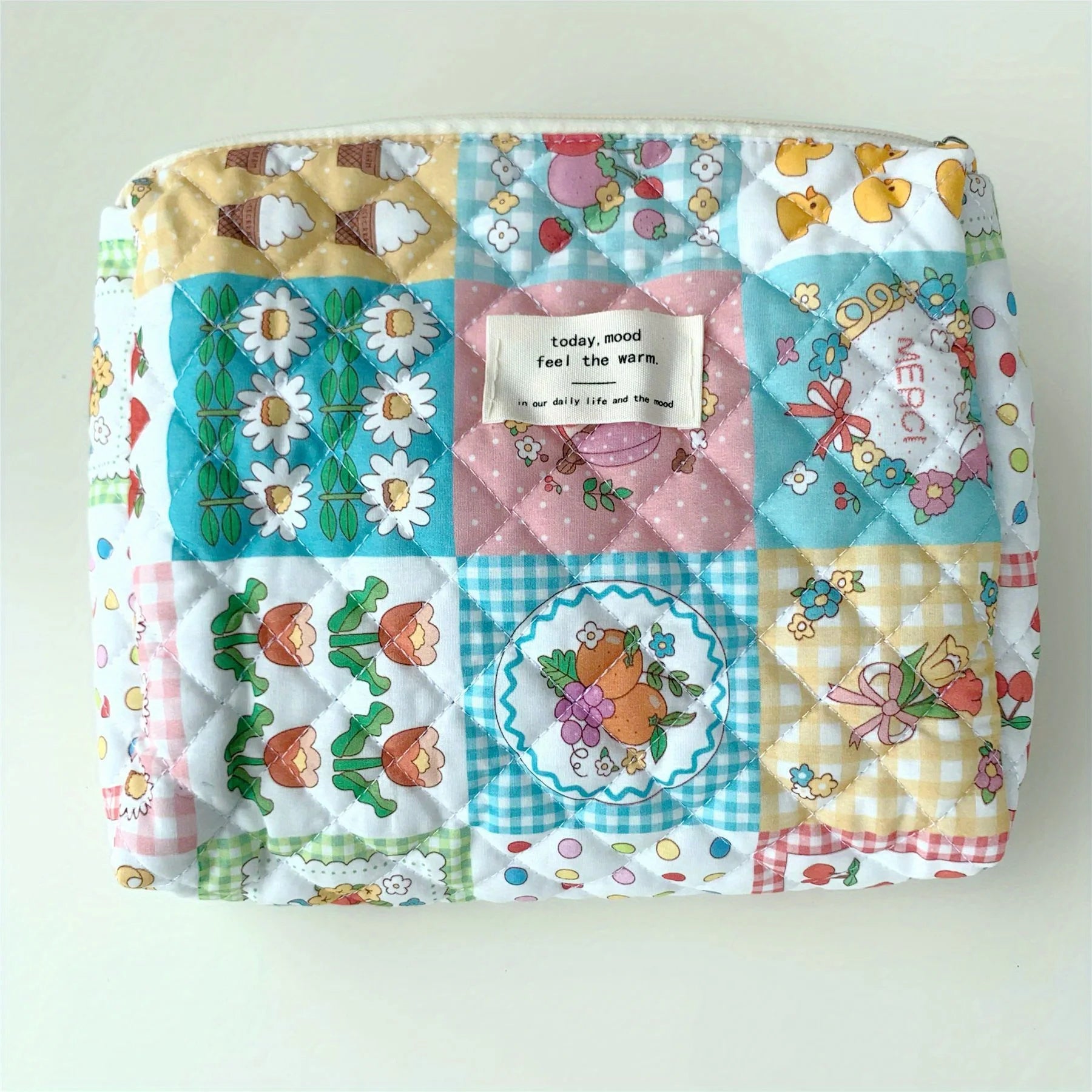 Colorful Aesthetic Pattern Clutch Storage Pouch, Zipper Lightweight Makeup Bag, Versatile Cosmetic Bag