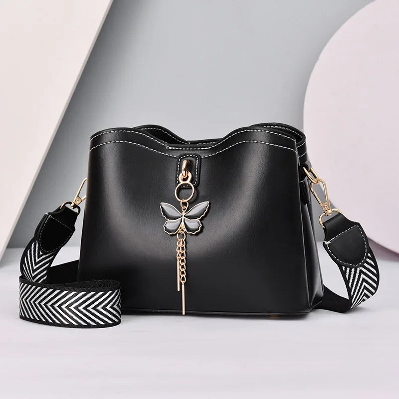 Fashion bow decorative shell bag simple large capacity casual solid color messenger bag