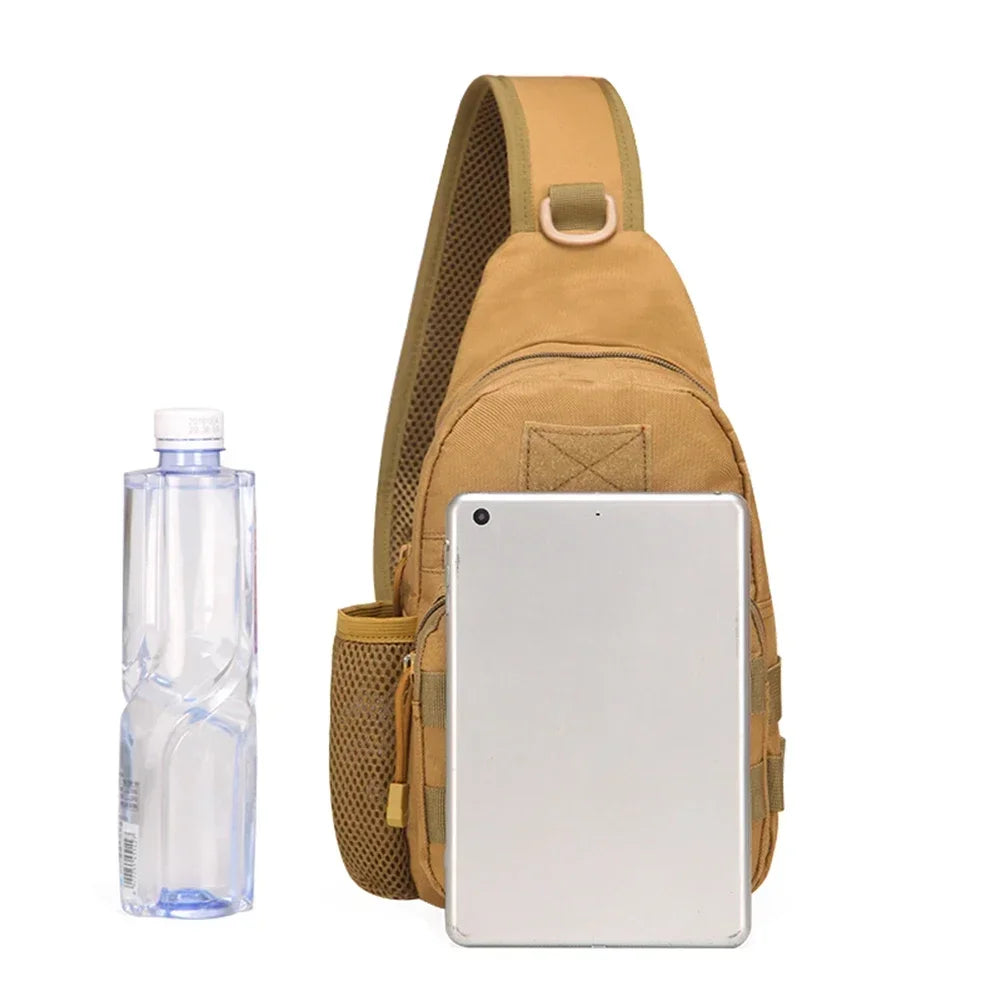 Small Outdoor Tactical Camouflage Kettle Chest Bag Men's Hiking Backpack Nylon Hunting Fishing Camo Hiking Shoulder Bag