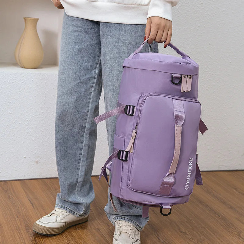 New fitness sport crossbody bag unisex backpack business trip large capacity short travel bag dry and wet separation luggage bag
