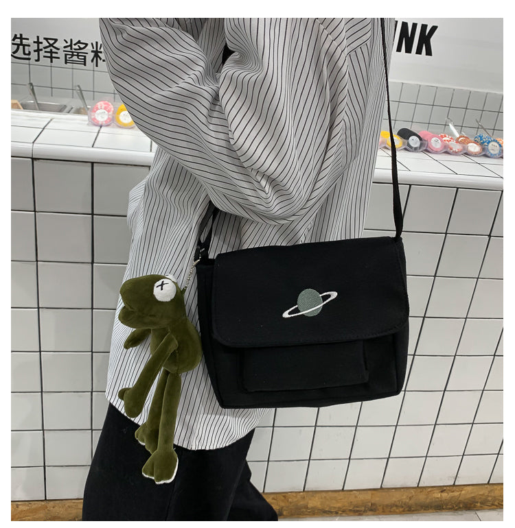 Casual Collage Student Messenger Bag Women Small Bag Canvas Shoulder Bag For Women Print Crossbody Bags Bolsas Sac