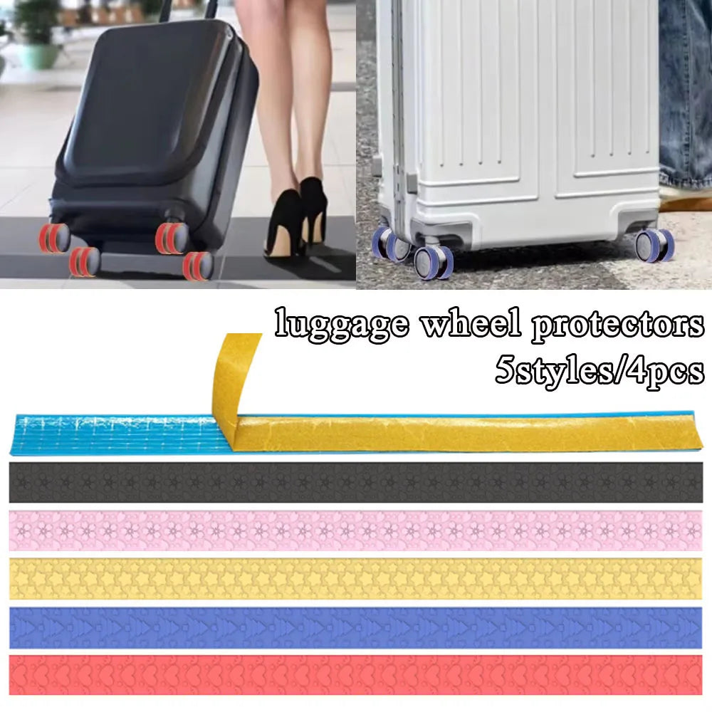 Hot Sale Travel Luggage Wheel Cover Reduce Noise Trolly Wheels Cover Durable Luggage Wheels Protector Trolley Case Castor Sleeve