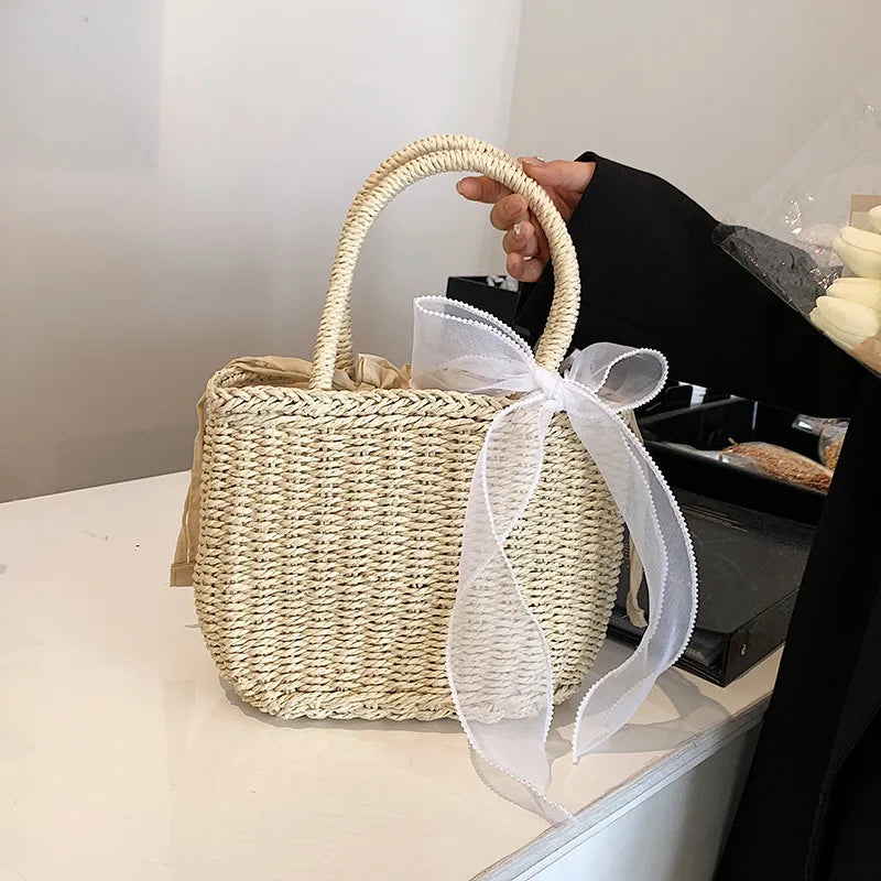 Straw Bags for Women Summer Rattan Bag Handmade Woven Beach Bag Bohemia Handbag Bolsos Fashion Rattan Basket Tote Purse