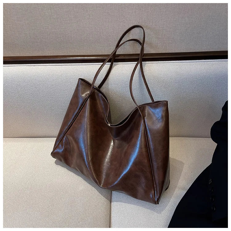 Retro PU Women's Handbag, Large Capacity Handbags Shoulder Bag, Street Leisure Shopping Tote Bag Bags, Suitable for Daily Use