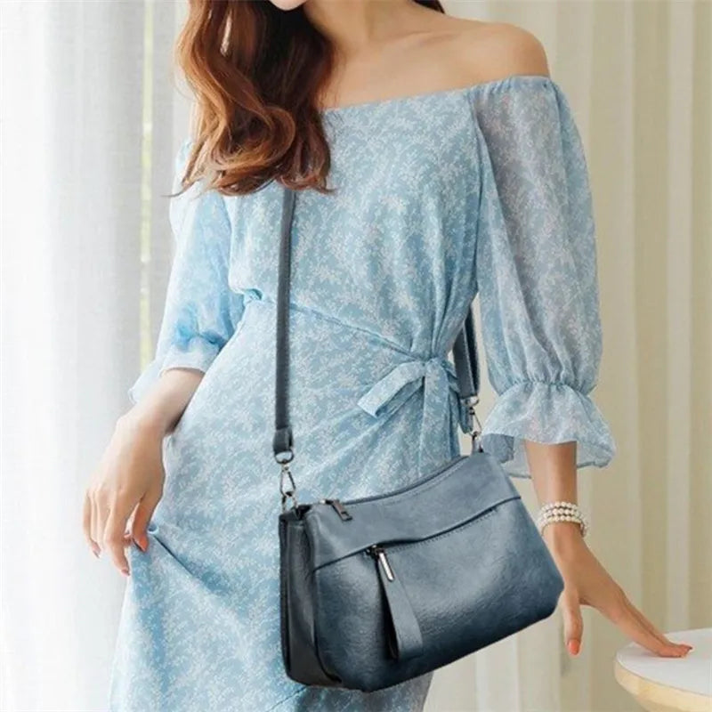 Elegant Women's Shoulder Bag with Unique Texture Design Stylish Soft  Leather Handbag with Zipper Pockets Everyday Crossbody Bag