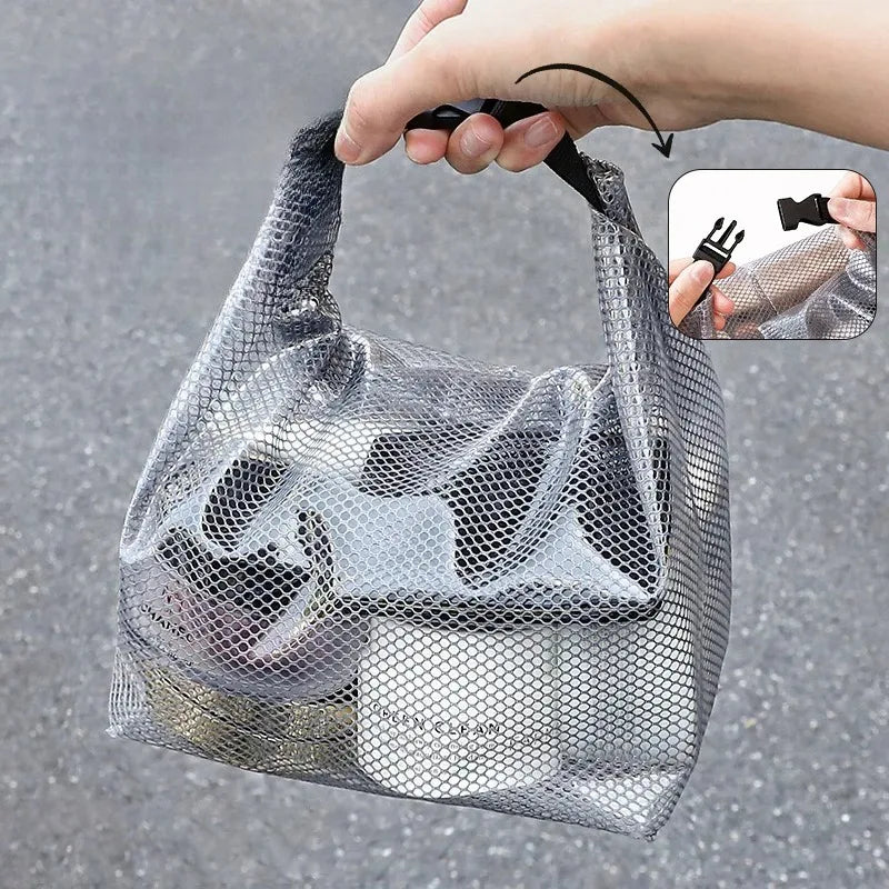 Waterproof Mesh Pouches, Clear Waterproof Travel Makeup Bag ，Tools Bag, Clutch Daily Use Summer Beach Gifts
