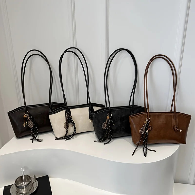 Ladies Soft Leather Shoulder Armpit Bag, Black, White, Brown, Coffee, Convertible Tote Bag, Spacious Work, Travel, Everyday Use