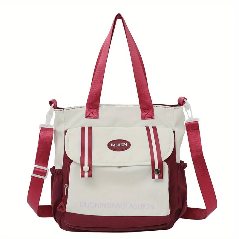 Large Capacity Harajuku College Canvas Single Shoulder Bag - Stylish Women's Japanese Style Handbag for Carrying Books