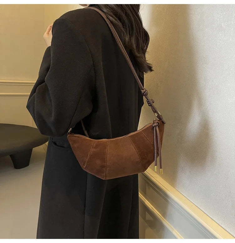 Fashionable Croissant Shape Women's Bag, Casual Simple Crossbody Shoulder Bags for Women Daily Use Commuting Phone Bag,Pockets