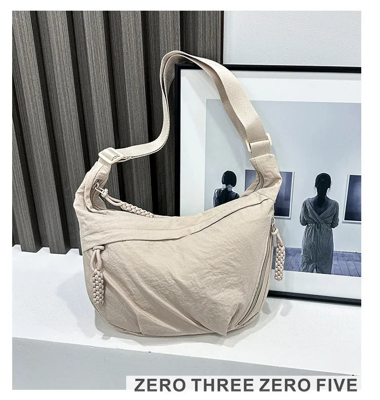 Casual Nylon Hobos Crossbody Bag for Women Designer Shoulder Bags Large Capacity Tote Bag Lady Travel Shopper Bag Female Purses