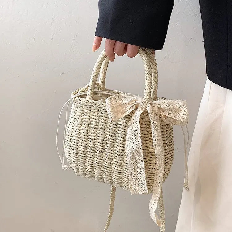 Straw Bags for Women Summer Rattan Bag Handmade Woven Beach Bag Bohemia Handbag Bolsos Fashion Rattan Basket Tote Purse