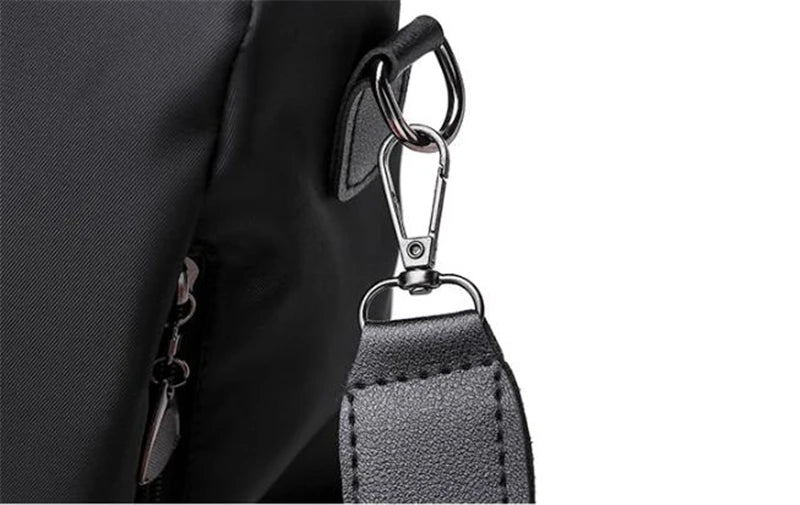 Solid Color Large Daypack for Female, Bagpack with Cat Pendant ,Women Simple Travel Shoulder Bags ,Multi-use Nylon Backpack