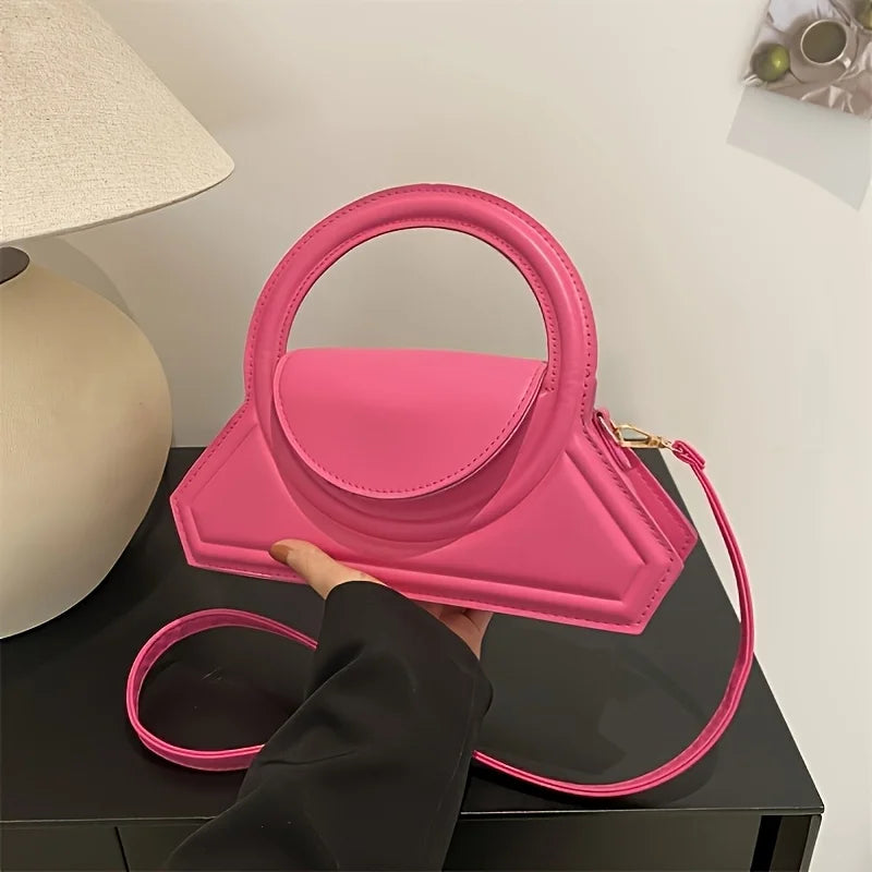 Solid Color Pu Leather Elegant Tote Bag, Versatile; Vintage Small Square Bag, Stylish Shoulder Crossbody Bag for Work Occasions