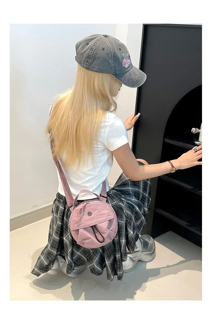 Thickened Waterproof Round Handbag, Single Shoulder Messenger Bag, Versatile Fashion Cross Body Phone Purse Pouch for Going Out