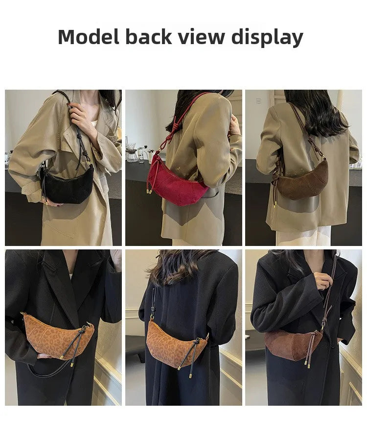 Fashionable Croissant Shape Women's Bag, Casual Simple Crossbody Shoulder Bags for Women Daily Use Commuting Phone Bag,Pockets