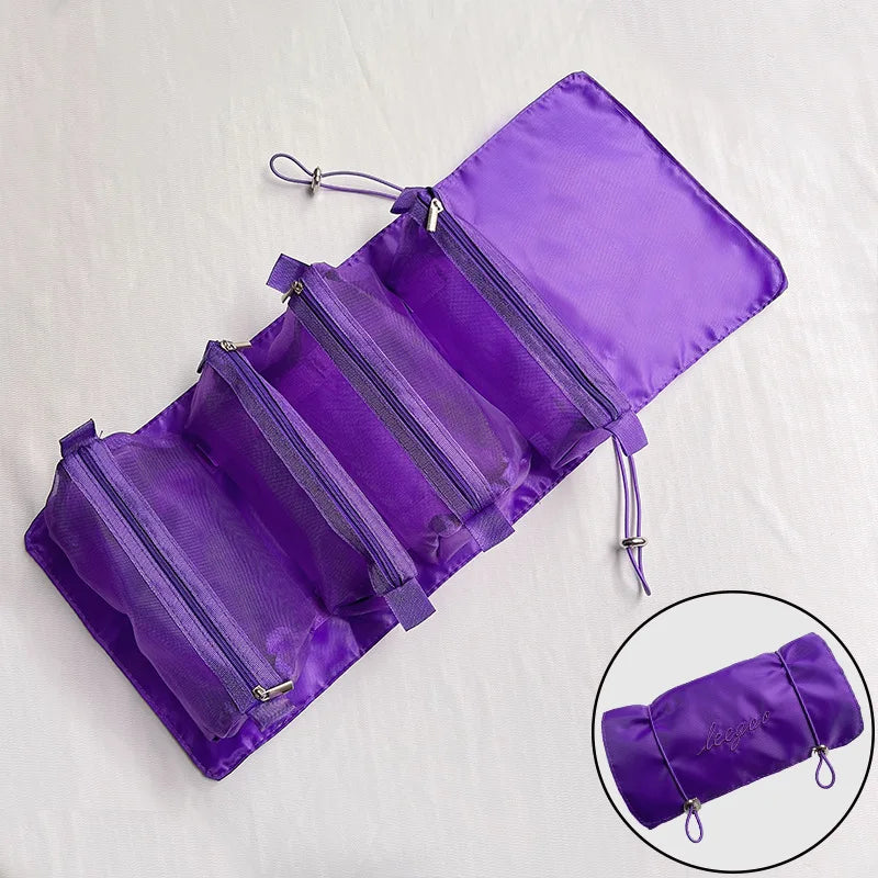 4in1 Detachable Makeup Bag Organizer Organizer  Storage Bag Separation Travel Storage Organizers Folding Portable Wash Bag