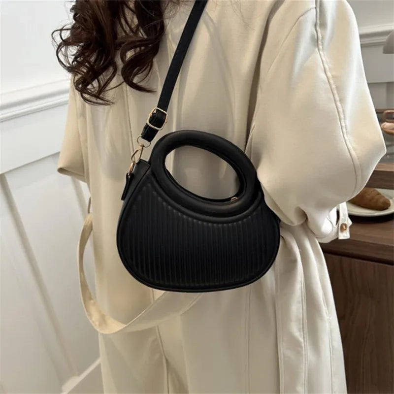 Chic Stripe Design Crossbody Bags for Women Elegant Synthetic Leather Handbag, Purse, Luxury Look Shoulder Bag for Everyday Use