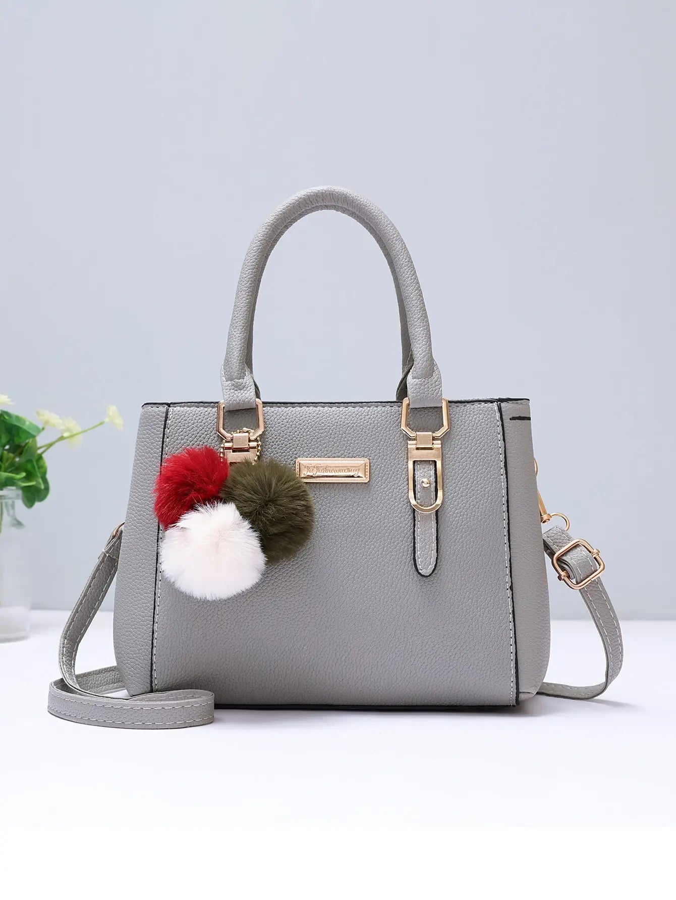 PU Leather Ladies HandBags Women Vintage Purse Plush Tassel Messenger Bags Tote Boston Shoulder Crossbody Bag