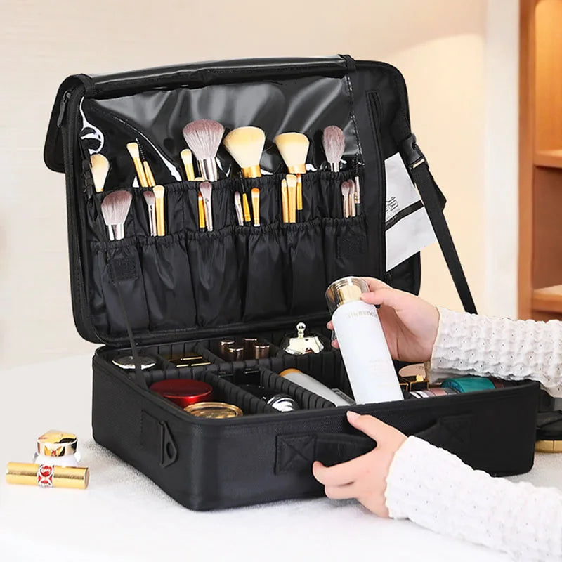 Large Capacity Cosmetic Case Waterproof Manicure Makeup Toolbox,Makeup Bag For Travel New Professional Tattoo Tool Makeup Case