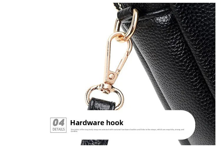 Mini Multifunctional Leather Shoulder Bag for Cellphone/Sport Cross Bags with Headphone Jack, Multi Layer Women's Bag with Cover