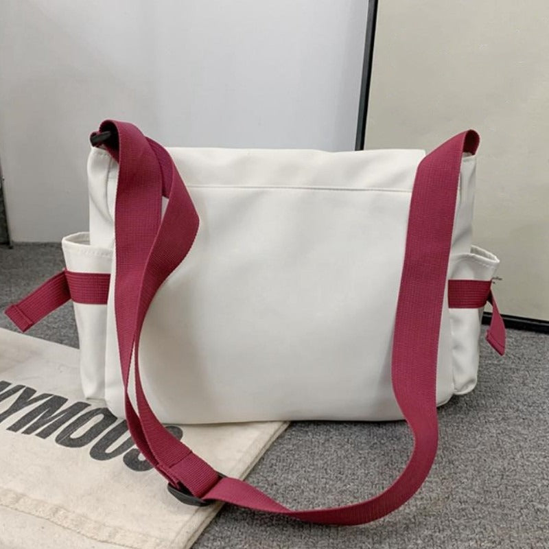 Men's Harajuku Shoulder Bags Waterproof Canvas Crossbody Bags Teen Boys School Messenger Bag