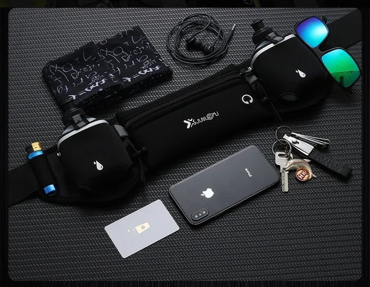 Trail Running Waist Pack For Man/Woman Marathon Phone Water Bottle Sports Fanny Pack Fitness Dual Pocket Running Belt Waist Bag