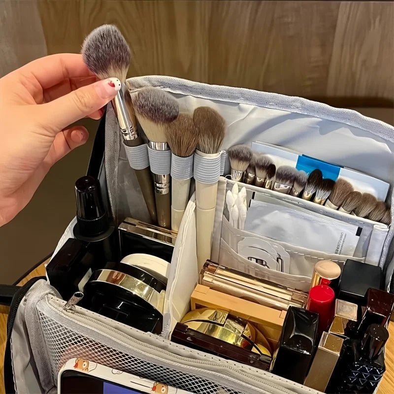 Large Capacity Travel Cosmetic Bag Multifunction Stand Upright Makeup Bag Women Toiletries Organizer Female Storage Make Up Case